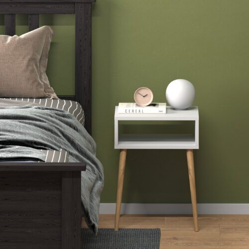 GP022-00891-1 Κομοδίνο Fiona Megapap χρώμα λευκό 45x30x58εκ.