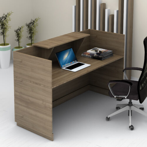 GP028-00785-1 Γραφείο υποδοχής - reception Lemmon Megapap χρώμα καρυδί 160x70x110εκ.