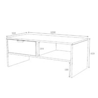 Τραπεζάκι σαλονιού Galaxy Megapap χρώμα φυσικό οξιάς 100x50x42εκ.