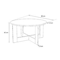 GP028-01013-3 Τραπεζάκι σαλονιού Kati Megapap χρώμα καρυδί Ø80x42εκ.