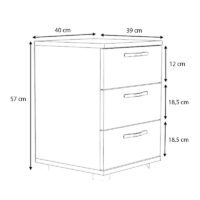 Κομοδίνο - συρταριέρα γραφείου Roco Megapap χρώμα λευκό 40x39x57εκ.