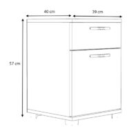 Κομοδίνο - συρταριέρα γραφείου Veto Megapap χρώμα λευκό 40x39x57εκ.