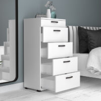 Συρταριέρα Helia Megapap χρώμα λευκό 60x44x108εκ.