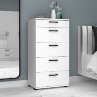 Συρταριέρα Helia Megapap χρώμα λευκό 60x44x108εκ.