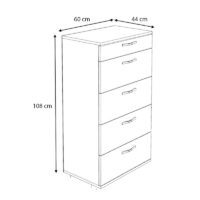 Συρταριέρα Helia Megapap χρώμα λευκό 60x44x108εκ.