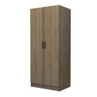 Ντουλάπα ρούχων Vivian Megapap δίφυλλη χρώμα καρυδί 80x51,8x181εκ.