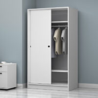 Ντουλάπα ρούχων Regio Megapap δίφυλλη συρόμενη χρώμα λευκό 100x60x181εκ.