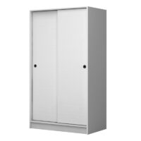 Ντουλάπα ρούχων Regio Megapap δίφυλλη συρόμενη χρώμα λευκό 100x60x181εκ.