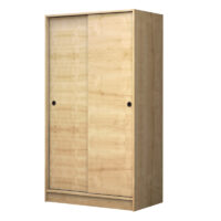 GP028-01382-3 Ντουλάπα ρούχων Regio Megapap δίφυλλη συρόμενη χρώμα φυσικό οξιάς 100x60x181εκ.