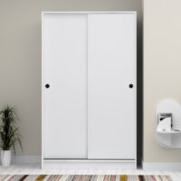 Ντουλάπα ρούχων Regio Megapap δίφυλλη συρόμενη χρώμα λευκό 120x60x200εκ.