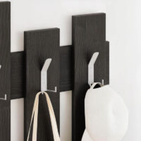 Κρεμάστρα τοίχου Wave Megapap χρώμα black wood 64x4x81εκ.