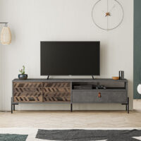 Έπιπλο τηλεόρασης Dionysos Megapap χρώμα γκρι ρετρό 170x45x48,6εκ.