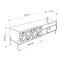 Έπιπλο τηλεόρασης Dionysos Megapap χρώμα γκρι ρετρό 170x45x48,6εκ.