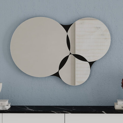 GP037-02171-1 Καθρέπτης τοίχου Gora Megapap χρώμα μαύρο 75,4x2,2x51,2εκ.