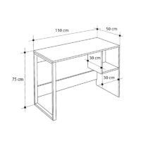 Γραφείο εργασίας Cubo Megapap χρώμα black wood 110x50x75εκ.