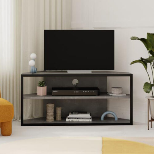 Έπιπλο τηλεόρασης γωνιακό Echo Megapap χρώμα γκρι ρετρό 98x37x45εκ.