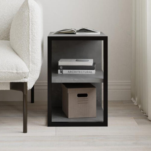 Τραπεζάκι βοηθητικό - Κομοδίνο Echo Megapap χρώμα γκρι ρετρό 30x42x45εκ.