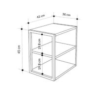 Τραπεζάκι βοηθητικό - Κομοδίνο Echo Megapap χρώμα sapphire oak 30x42x45εκ.