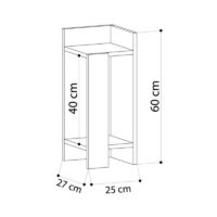 Κομοδίνο Elos Megapap δεξί χρώμα sapphire oak - ανθρακί 25x27x60εκ.