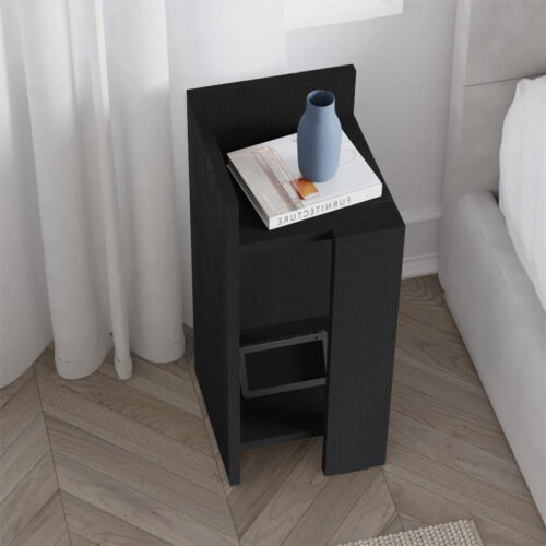 Κομοδίνο Elos Megapap αριστερό χρώμα black wood 25x27x60εκ.