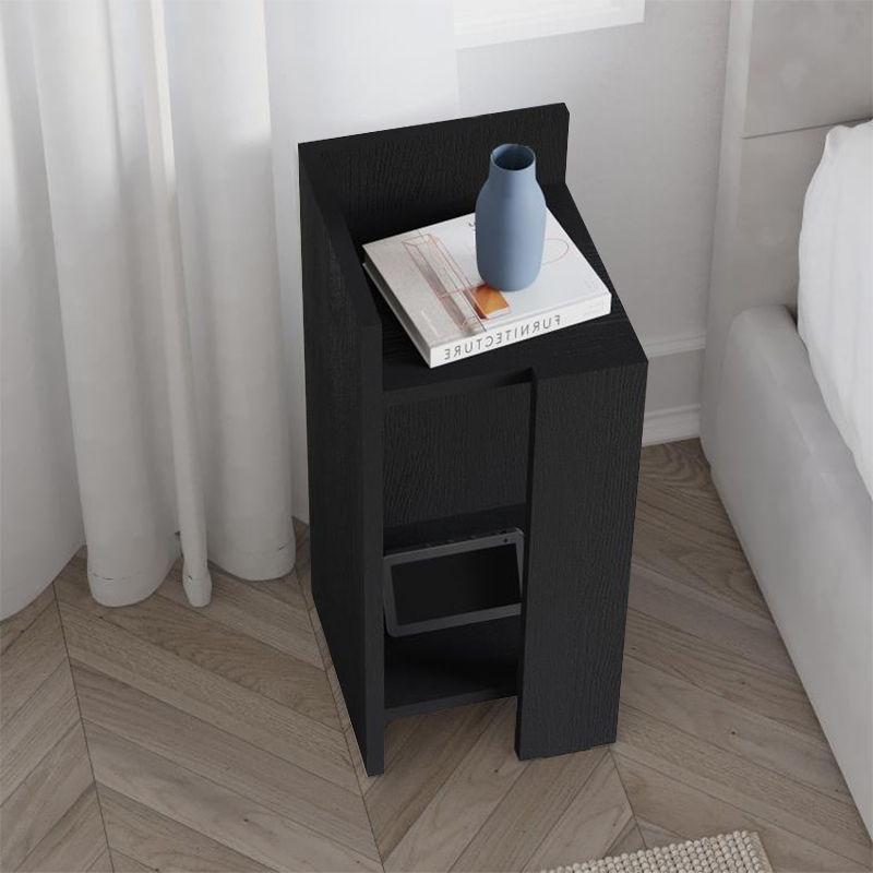 Κομοδίνο Elos Megapap αριστερό χρώμα black wood 25x27x60εκ.