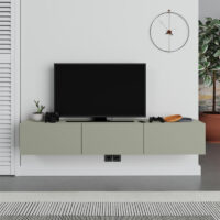 Έπιπλο τηλεόρασης επιτοίχιο Francy Megapap χρώμα ash green 180x30x30εκ.