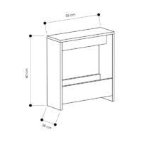 Τραπεζάκι βοηθητικό Simpi Megapap χρώμα sapphire oak 55x20x60εκ.
