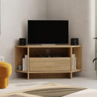 Έπιπλο τηλεόρασης γωνιακό Viva Megapap χρώμα sapphire oak 95,7x35,4x45εκ.