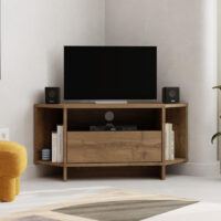 Έπιπλο τηλεόρασης γωνιακό Viva Megapap χρώμα ανοιχτό καρυδί 95,7x35,4x45εκ.