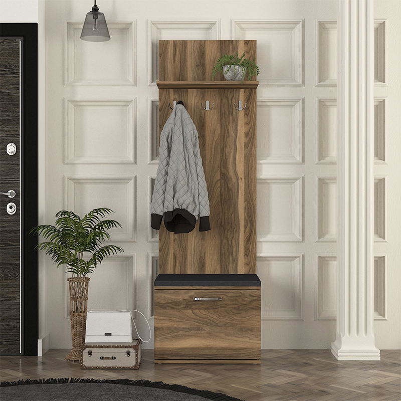 Έπιπλο εισόδου Track Megapap χρώμα καρυδί 60x38,2x190εκ.