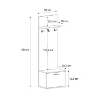 Έπιπλο εισόδου Track Megapap χρώμα καρυδί 60x38,2x190εκ.