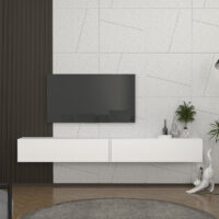 Έπιπλο τηλεόρασης επιτοίχιο Espanse Megapap χρώμα λευκό 241,8x31,7x30εκ.