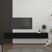 Έπιπλο τηλεόρασης επιτοίχιο Espanse Megapap χρώμα μαύρο 241,8x31,7x30εκ.