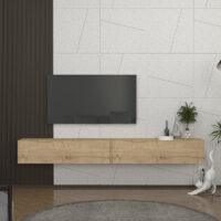 Έπιπλο τηλεόρασης επιτοίχιο Espanse Megapap χρώμα sapphire oak 241,8x31,7x30εκ.