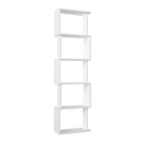 Βιβλιοθήκη Alvina Megapap χρώμα λευκό 45x19,6x158,8εκ.