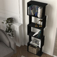 Βιβλιοθήκη Alvina Megapap χρώμα μαύρο 45x19,6x158,8εκ.