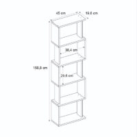 Βιβλιοθήκη Alvina Megapap χρώμα sapphire oak - λευκό 45x19,6x158,8εκ.