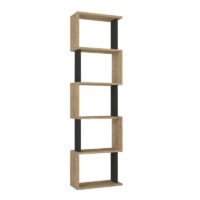 Βιβλιοθήκη Alvina Megapap χρώμα sapphire oak - ανθρακί 45x19,6x158,8εκ.