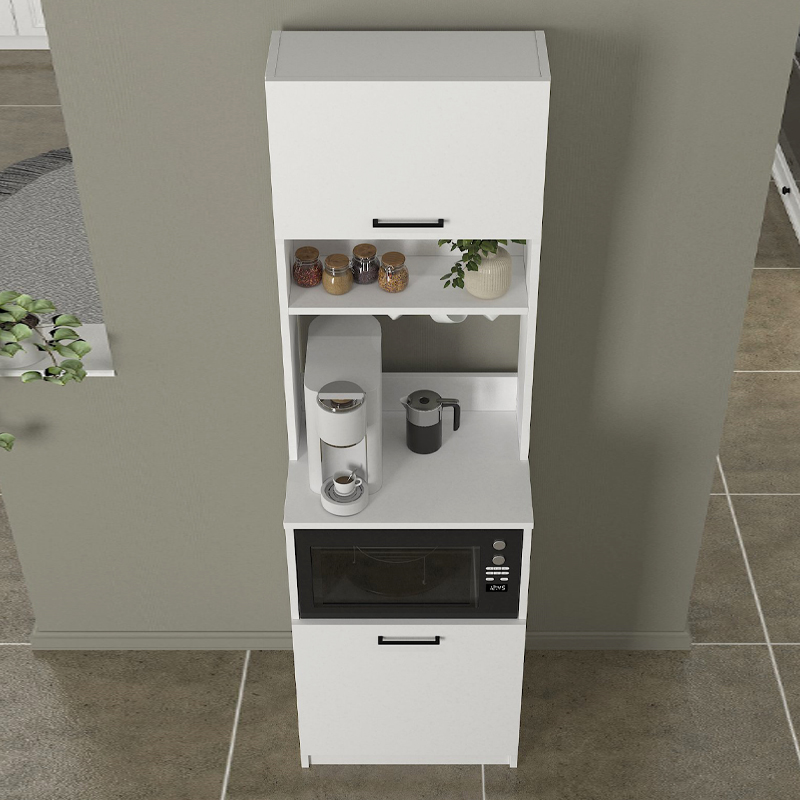 Έπιπλο κουζίνας Tuco 1 Megapap χρώμα λευκό 53,8x40x180εκ.