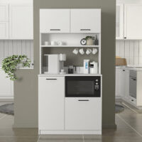 GP042-03331-3 Έπιπλο κουζίνας Tuco 2 Megapap χρώμα λευκό 90x40x180εκ.