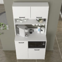 GP042-03331-4 Έπιπλο κουζίνας Tuco 2 Megapap χρώμα λευκό 90x40x180εκ.