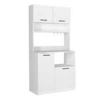 GP042-03331-5 Έπιπλο κουζίνας Tuco 2 Megapap χρώμα λευκό 90x40x180εκ.