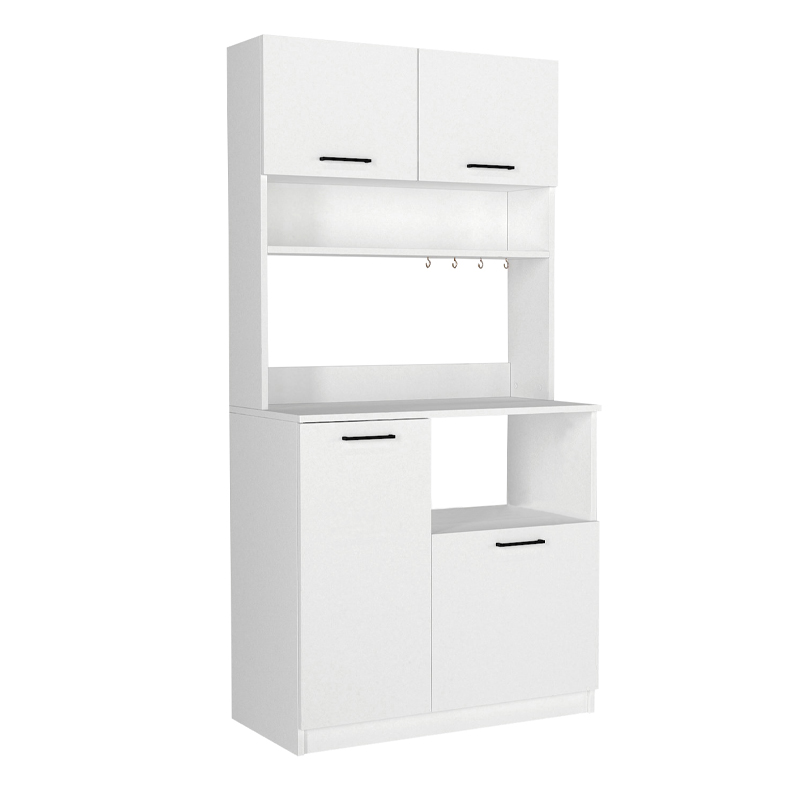 GP042-03331-5 Έπιπλο κουζίνας Tuco 2 Megapap χρώμα λευκό 90x40x180εκ.