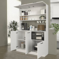 Έπιπλο κουζίνας Tuco 3 Megapap χρώμα λευκό 123,8x40x180εκ.