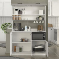 Έπιπλο κουζίνας Tuco 3 Megapap χρώμα λευκό 123,8x40x180εκ.