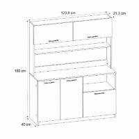 Έπιπλο κουζίνας Tuco 3 Megapap χρώμα λευκό 123,8x40x180εκ.