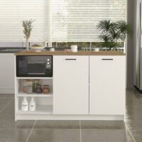 Τραπέζι - Πάγκος κουζίνας Peres Megapap χρώμα λευκό - sepet oak 150x70x91,8εκ.