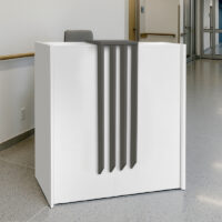 Γραφείο υποδοχής - reception Hola Megapap χρώμα λευκό - ανθρακί 93,6x45,2x110,3εκ.