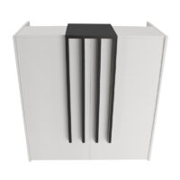 Γραφείο υποδοχής - reception Hola Megapap χρώμα λευκό - ανθρακί 93,6x45,2x110,3εκ.