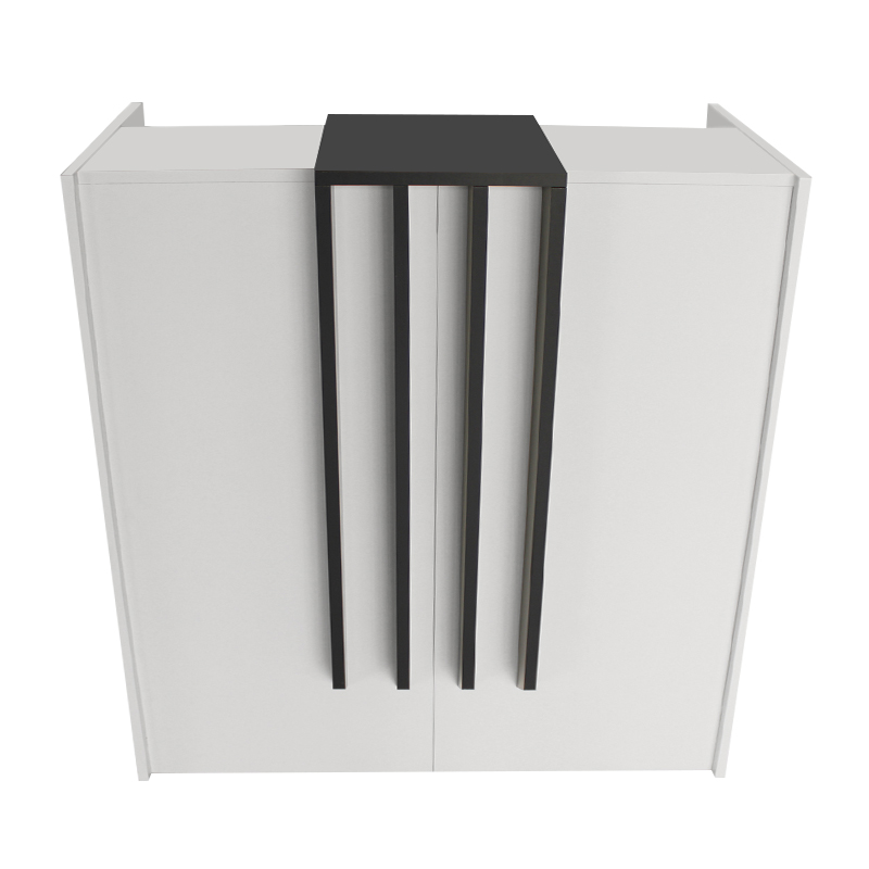 Γραφείο υποδοχής - reception Hola Megapap χρώμα λευκό - ανθρακί 93,6x45,2x110,3εκ.